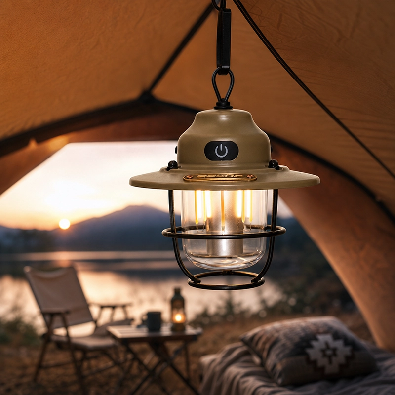 Rechargeable LED Camping Lantern Vintage Hanging Light USB Outdoor Tent Lamp - image 4