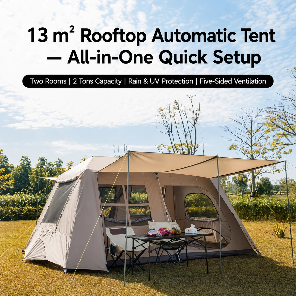 13㎡ Instant Cabin Camping Tent For Family - image 2