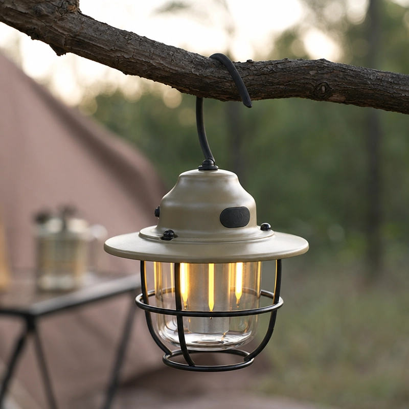 Rechargeable LED Camping Lantern Vintage Hanging Light USB Outdoor Tent Lamp - image 3