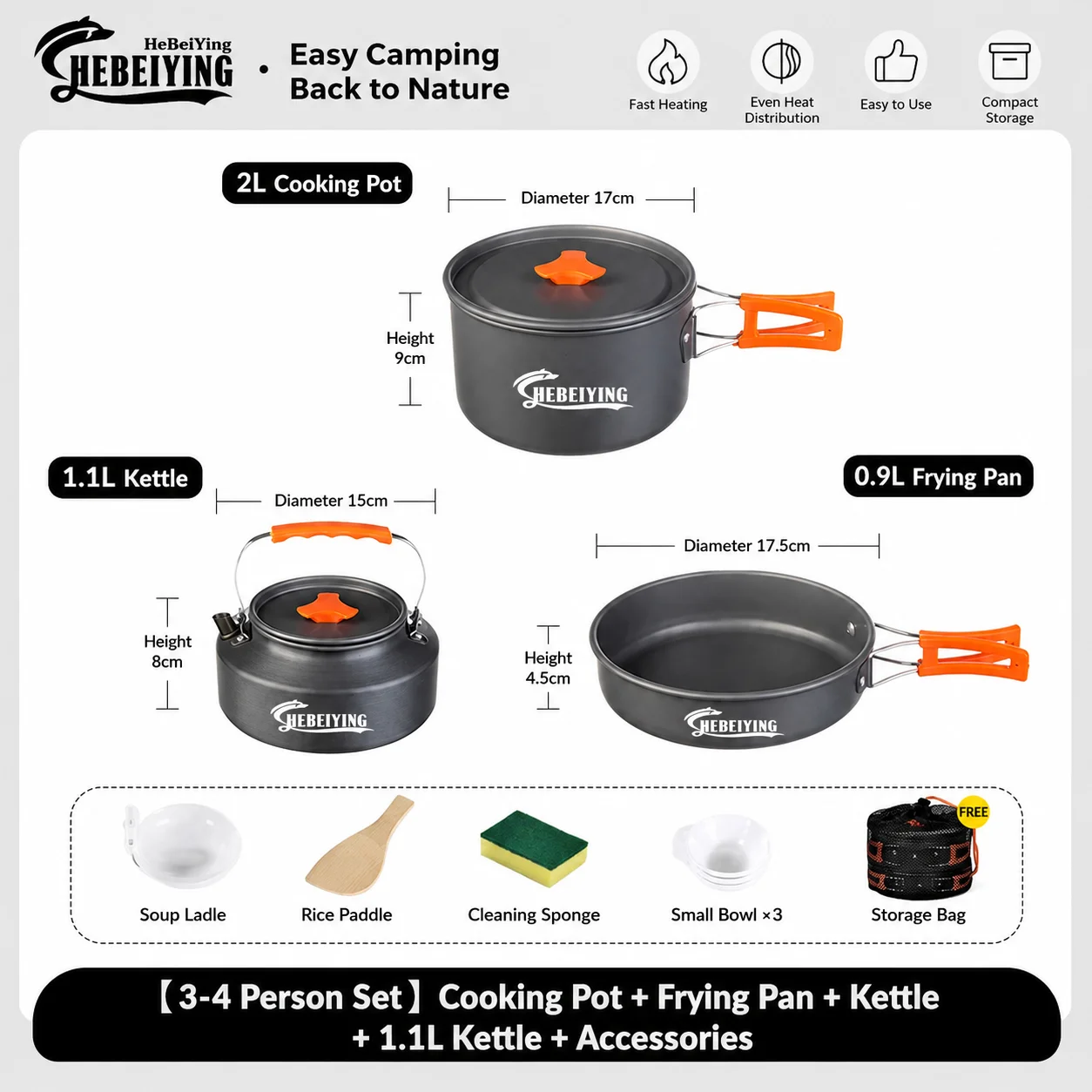 Outdoor Cooking Set Pot Pan Kettle Set - image 5
