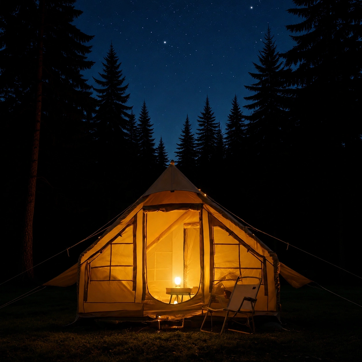 12㎡ Oxford Fabric Inflatable Camping Tent 600D Double Door Glamping Air Tent - image 2