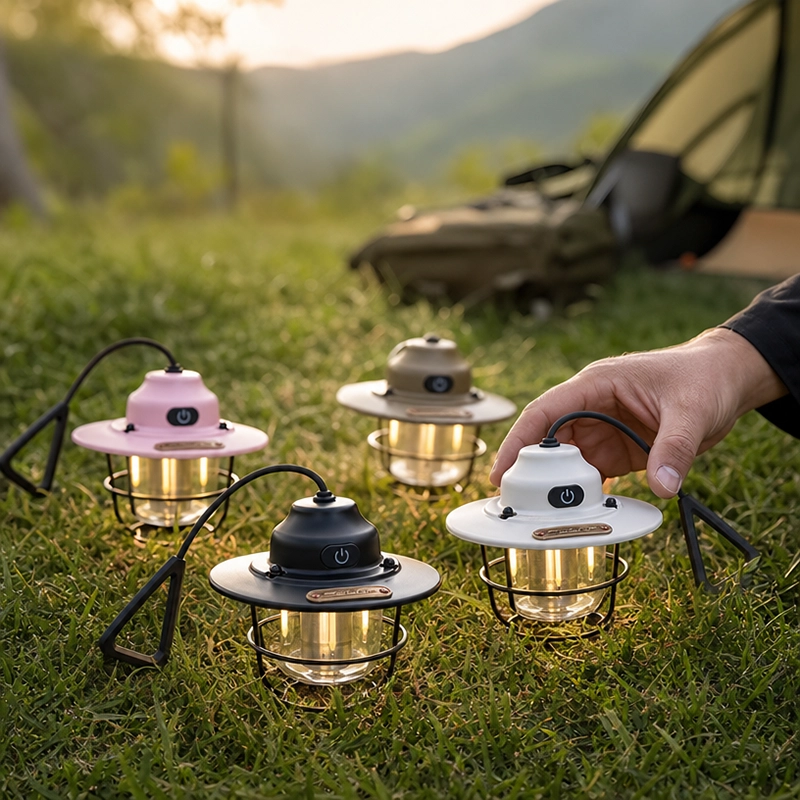 Rechargeable LED Camping Lantern Vintage Hanging Light USB Outdoor Tent Lamp - image 6