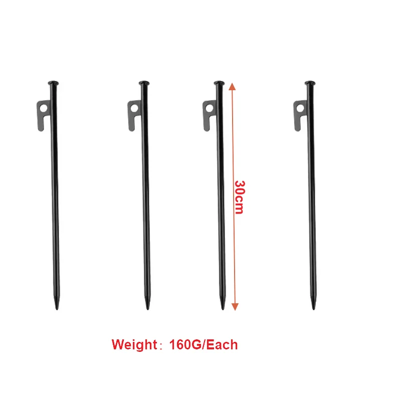 4PCS Heavy Duty Tent Pegs 30cm Steel Ground Stakes Camping Gazebo Awning - image 6