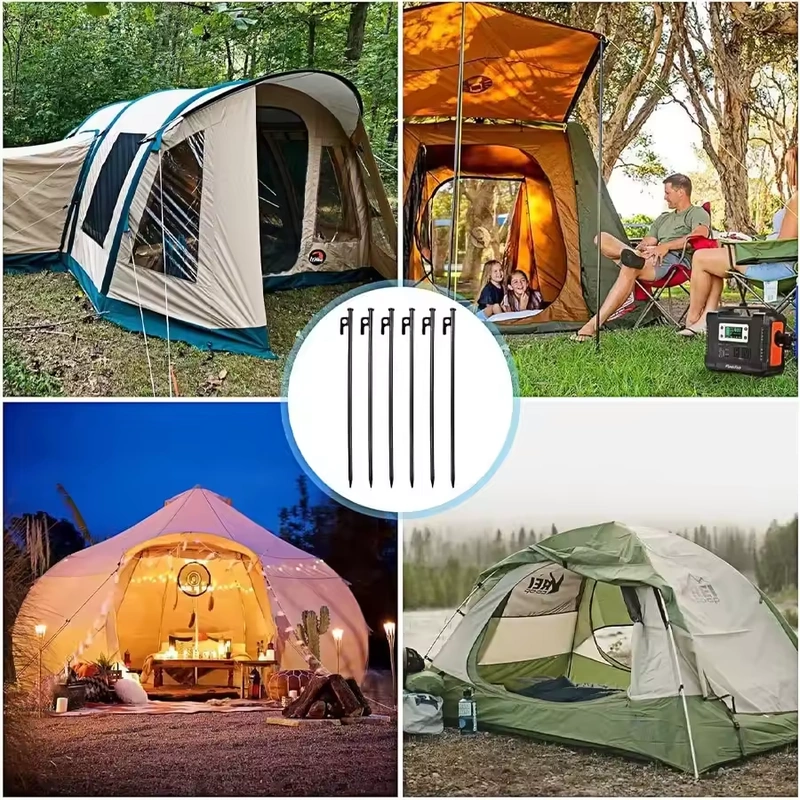 4PCS Heavy Duty Tent Pegs 30cm Steel Ground Stakes Camping Gazebo Awning - image 2