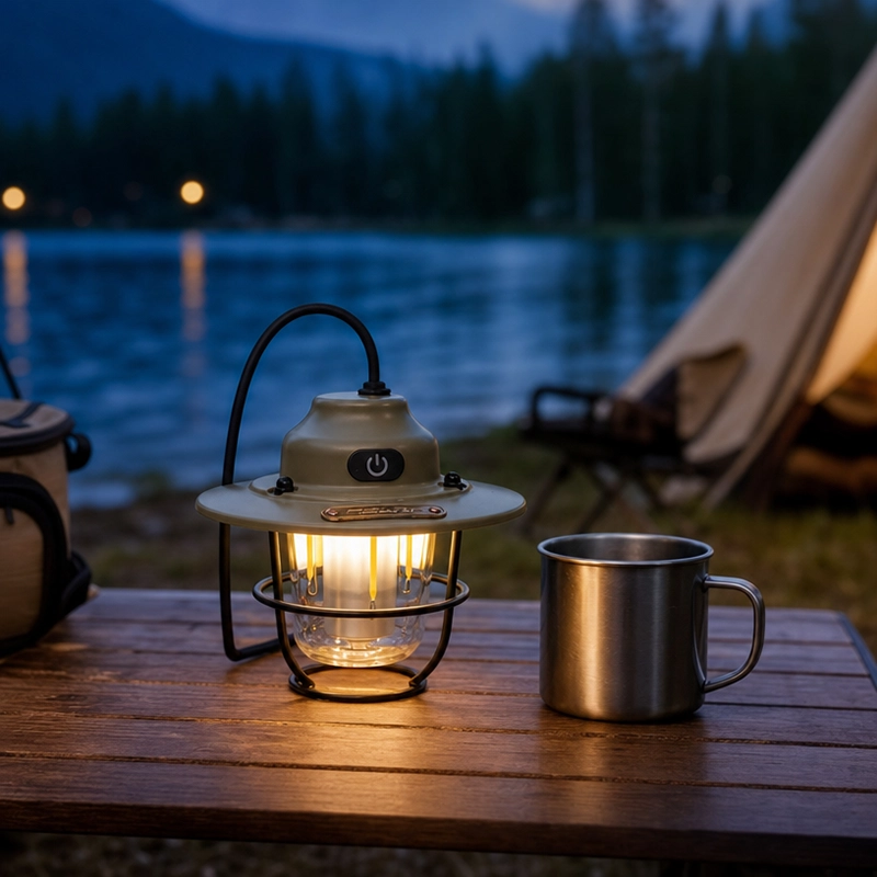 Rechargeable LED Camping Lantern Vintage Hanging Light USB Outdoor Tent Lamp - image 1