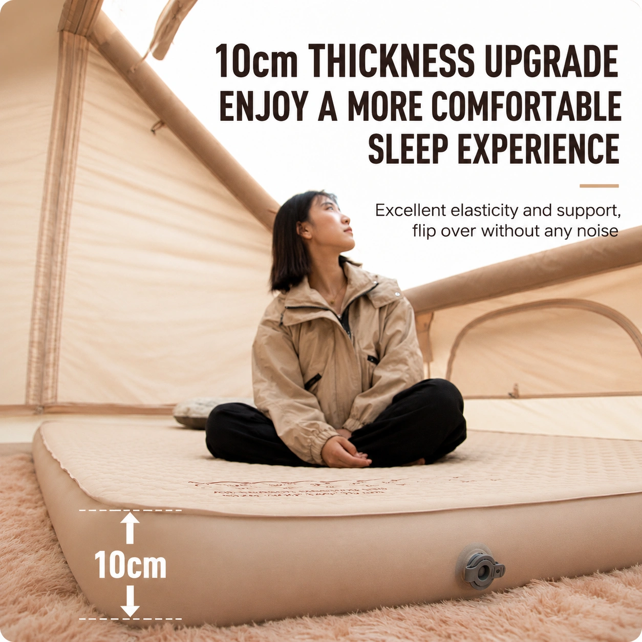 Mountainhiker Self Inflating Camping Mattress 10cm Thick Built-in Pump Single - image 2