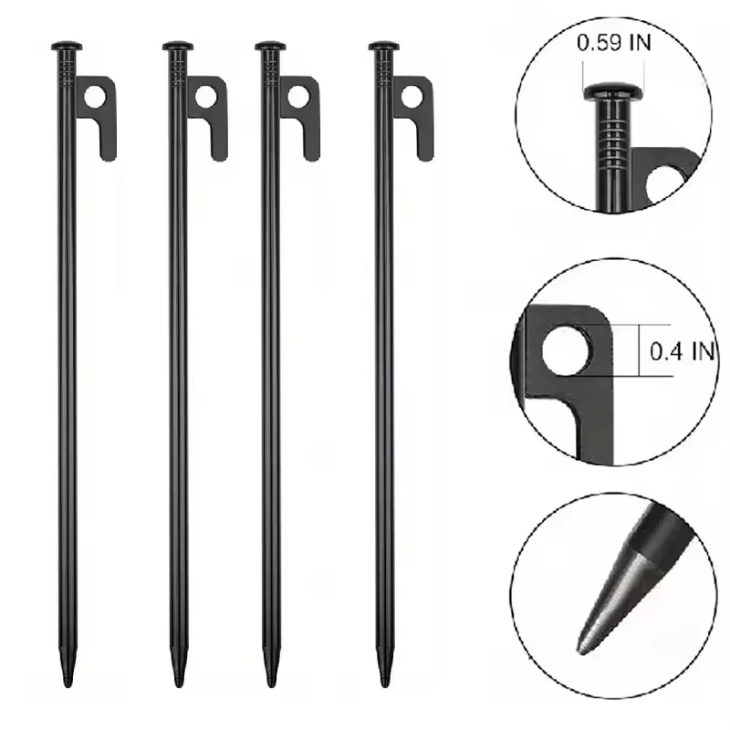 4PCS Heavy Duty Tent Pegs 30cm Steel Ground Stakes Camping Gazebo Awning - image 1