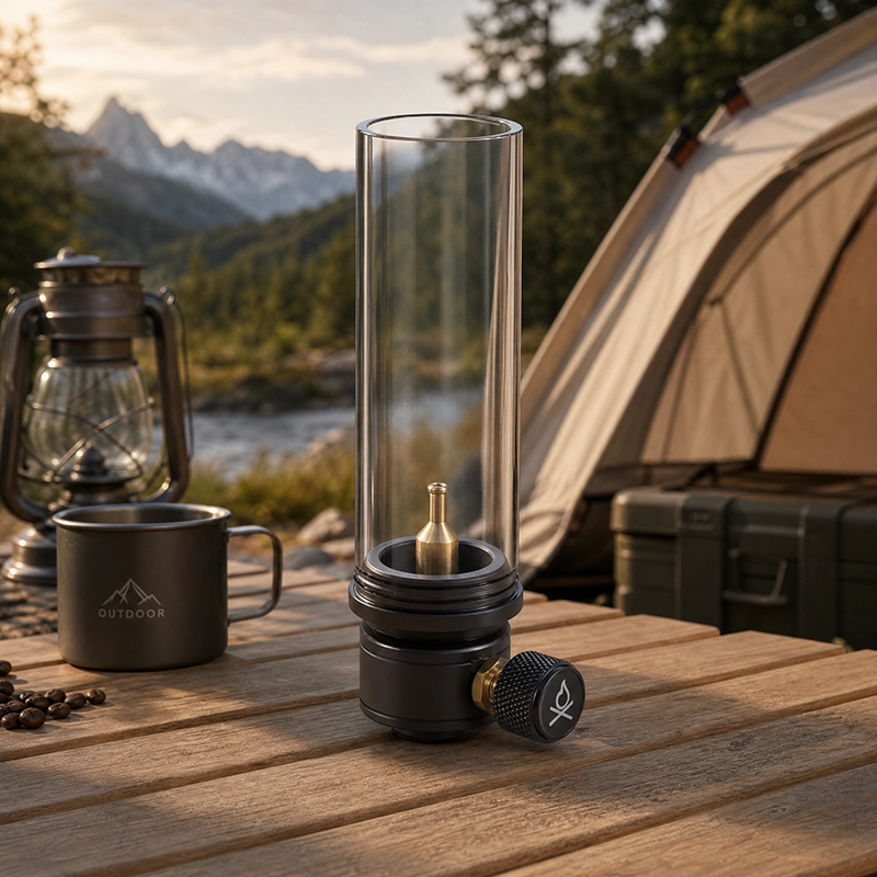 Portable Camping Oil Lantern Glass Hurricane Lamp Outdoor Tent Atmosphere Light - image 1