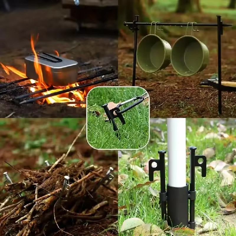 4PCS Heavy Duty Tent Pegs 30cm Steel Ground Stakes Camping Gazebo Awning - image 4