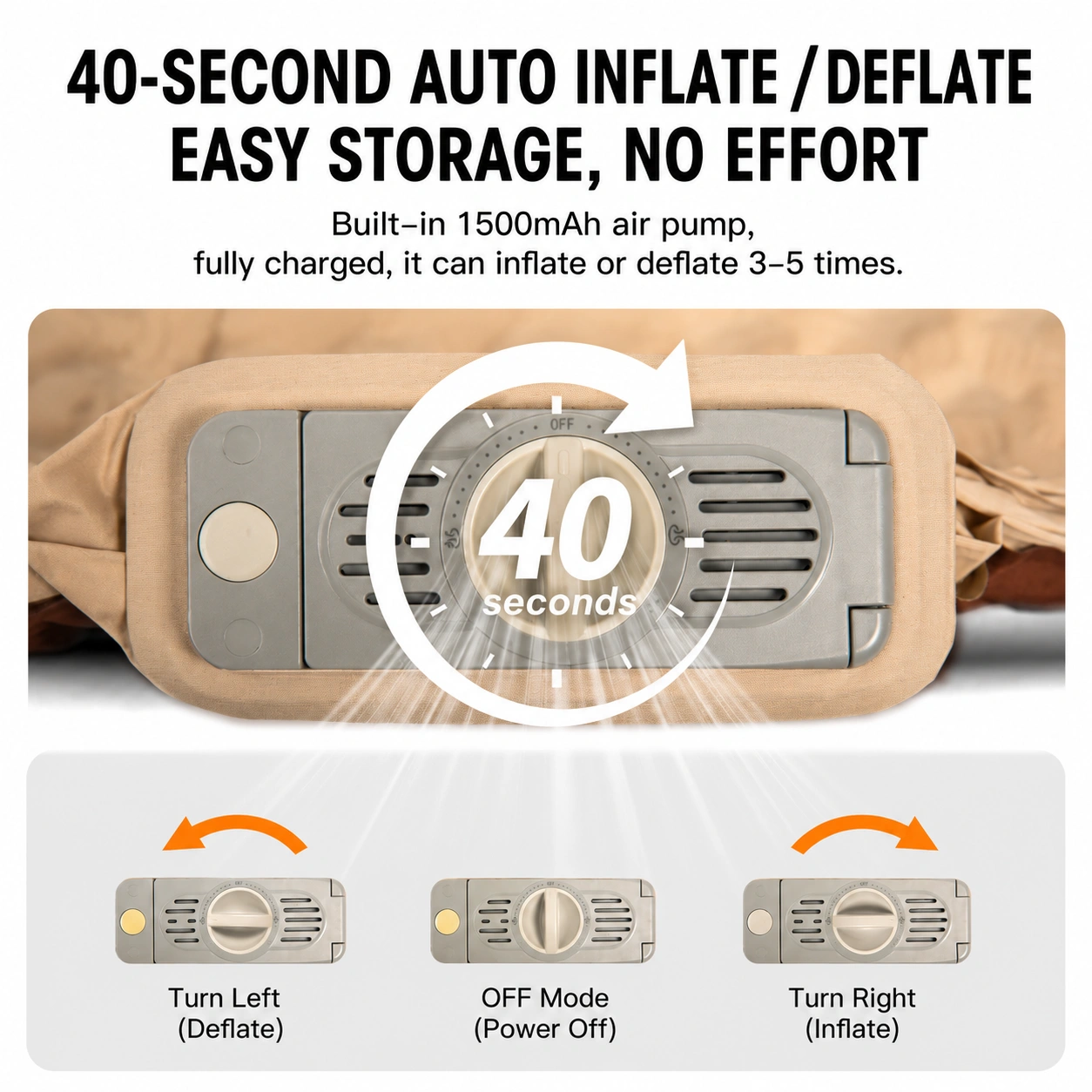 Mountainhiker Double Self Inflating Camping Mattress 10cm Thick 200x140cm - image 3