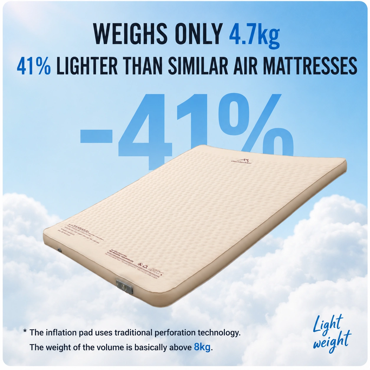 Mountainhiker Self Inflating Camping Mattress 10cm Thick Built-in Pump Single - image 7