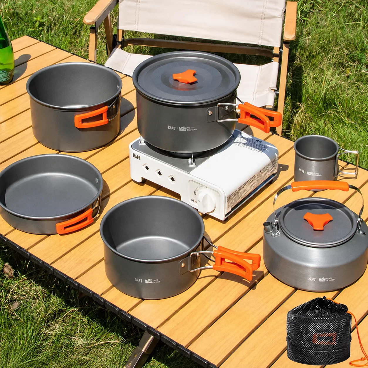 Outdoor Cooking Set Pot Pan Kettle Set - image 2
