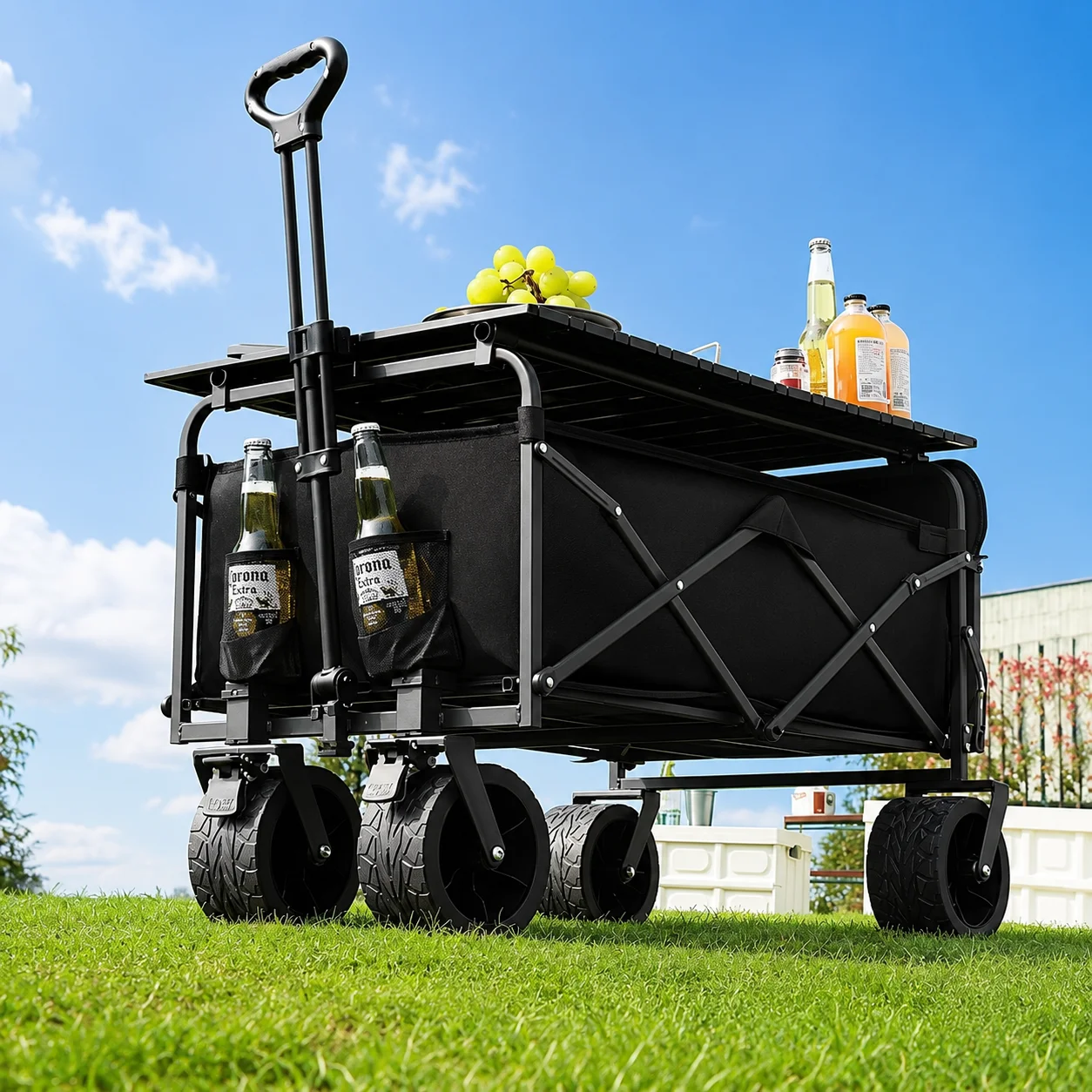 Heavy Duty Folding Wagon Cart Camping Trolley Beach Utility Garden Outdoor Cart - image 4